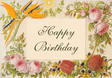Flower Birthday Cake on Free Birthday Card
