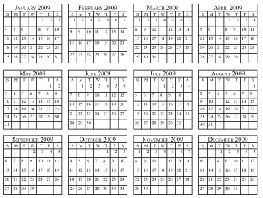 yearly calendar