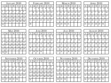 2009 calendar