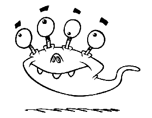 Bizarre Alien | Alien Coloring Pages | Kids Zone at Penny Printables