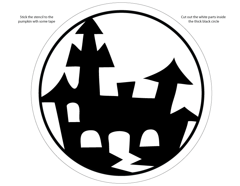 Printable Halloween Stencils Spooky Castle Halloween 9152 | Hot Sex Picture